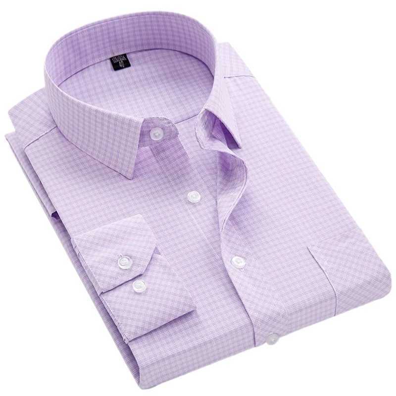 Spring New Men's Striped Long-sleeved Shirt Non-ironing Anti-wrinkle Comfortable Breathable Business Casual Slim Fit Dress Shirt Z260805