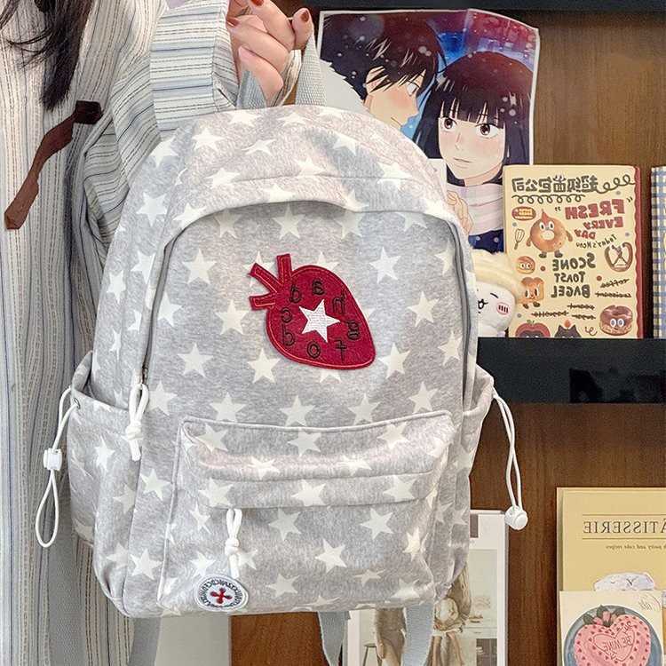 Korean-style ins simple and lightweight star-patterned backpack for women large-capacity fashionable and versatile suitable for students and commuti