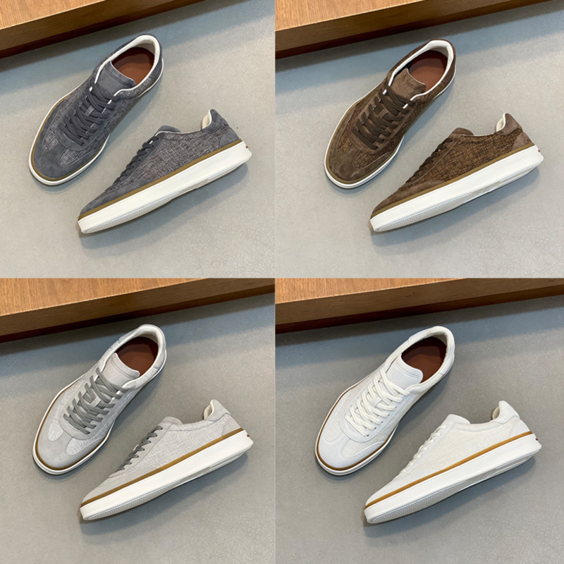 Free Shipping Luxury Designer Men Wool Tennis Walk Sneakers Premium Leather Patchwork Casual Walking Shoes Lightweight Non-Slip Rubber Sole Sport Tr