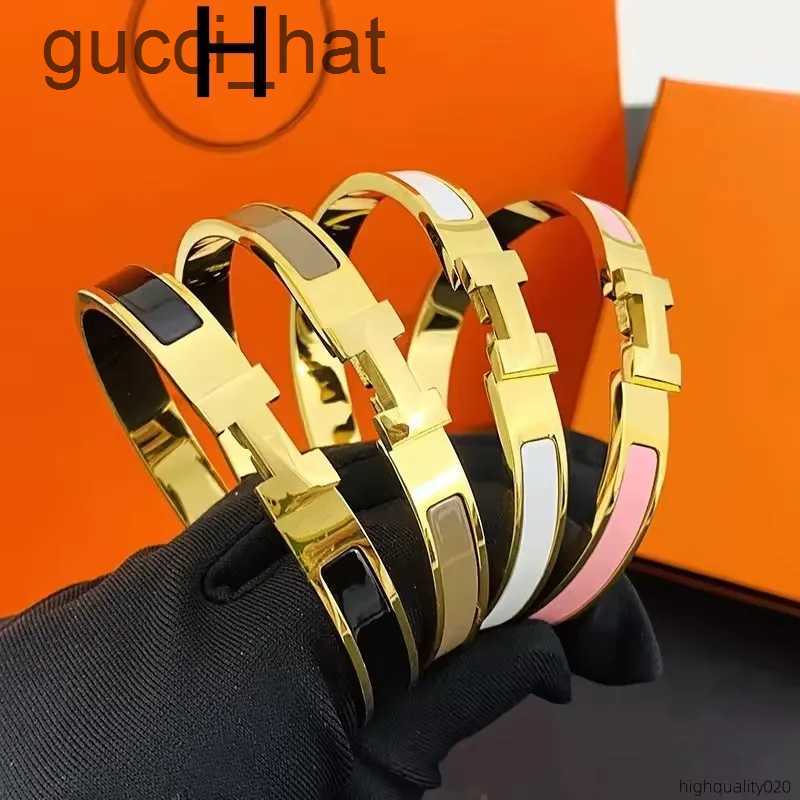 woman jewellry H bracelets designer 8mm thin Letter bracelet Titanium steel luxury buckle bracelet for woman letters bangle man fashion Jewelry