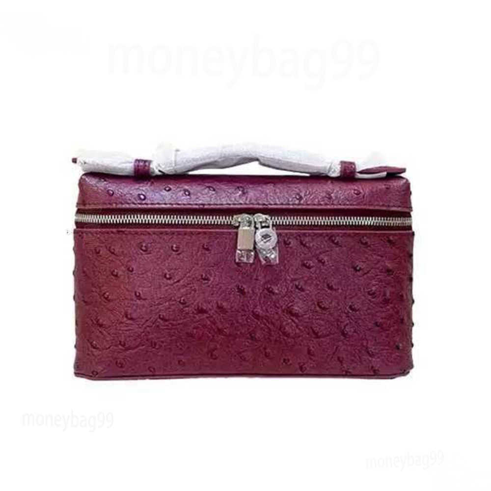 10A Womens Classic Makeup Box Designer Makeup Bag Portable Ostrich Pattern Shoulder Bag Leather Quilted Cross Mini Luggage Mini Luxury Makeup Bag 19