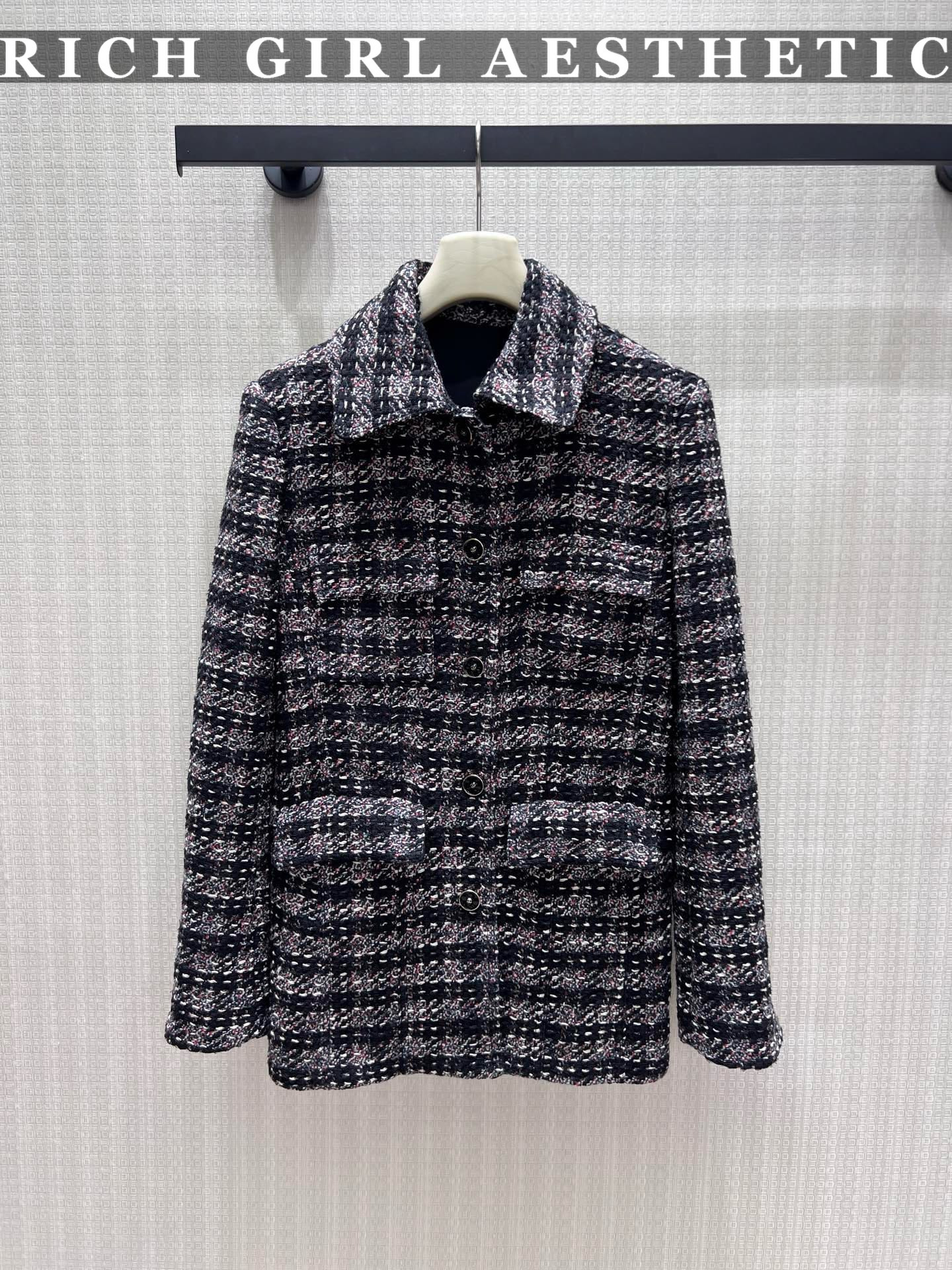 CC jackets womens Tweed Jacket Lapel Collar designer clothes women with Brand logo Vintage Plaid Formal Office Evening Party Cardigan Coat Tops D805