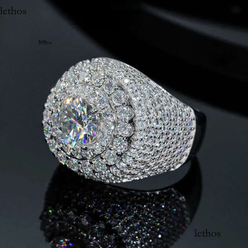8mm Moissanite for Men Iced Out Rings Women S Sier Wedding Ring Finger Jewelry Pass Dias Tester Free Shipping f3