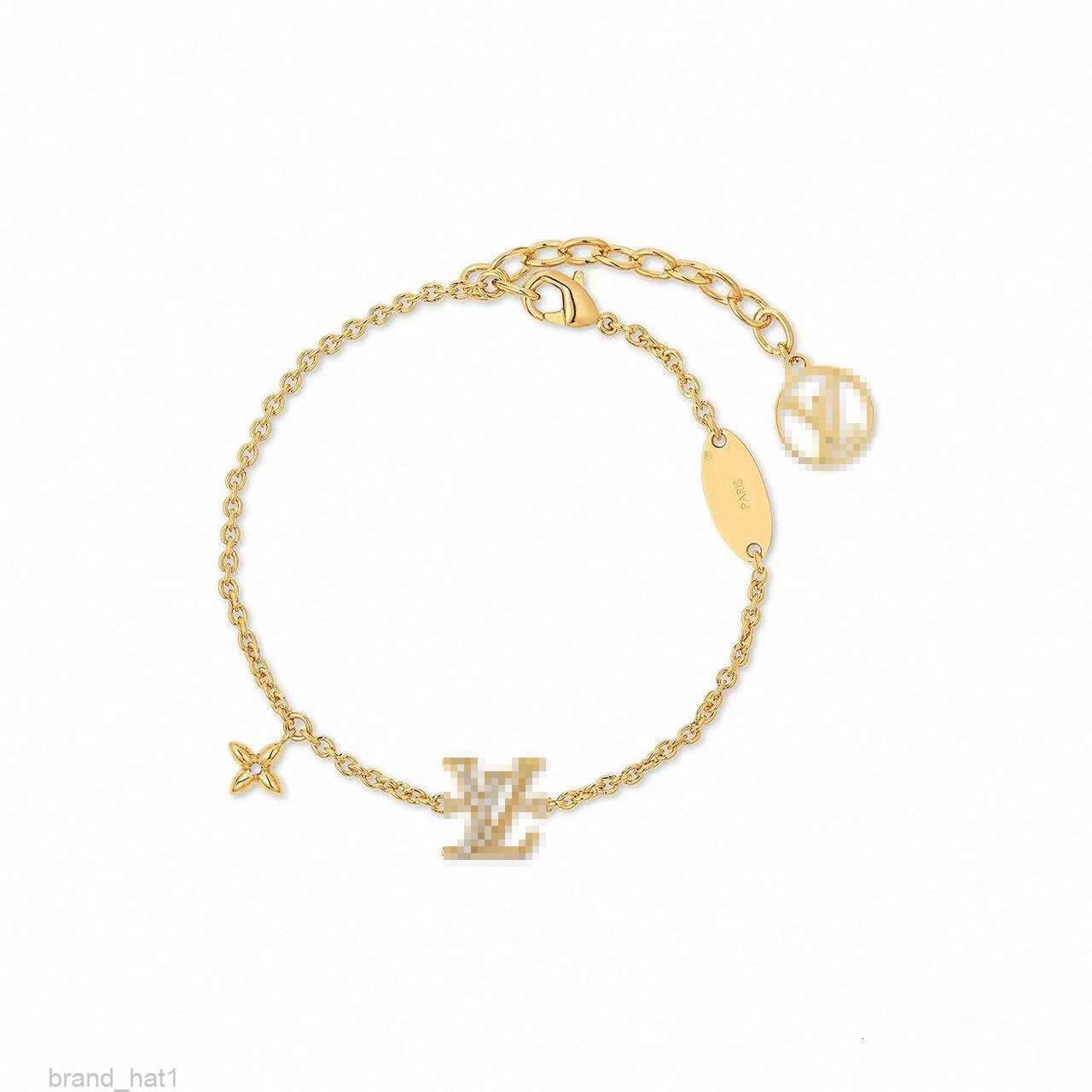 Letter Diamond Clover charm chain bracelets 18K Jewelry for women fashion high end Elegant Classic Gold plated Wristband bracelet U8yL#