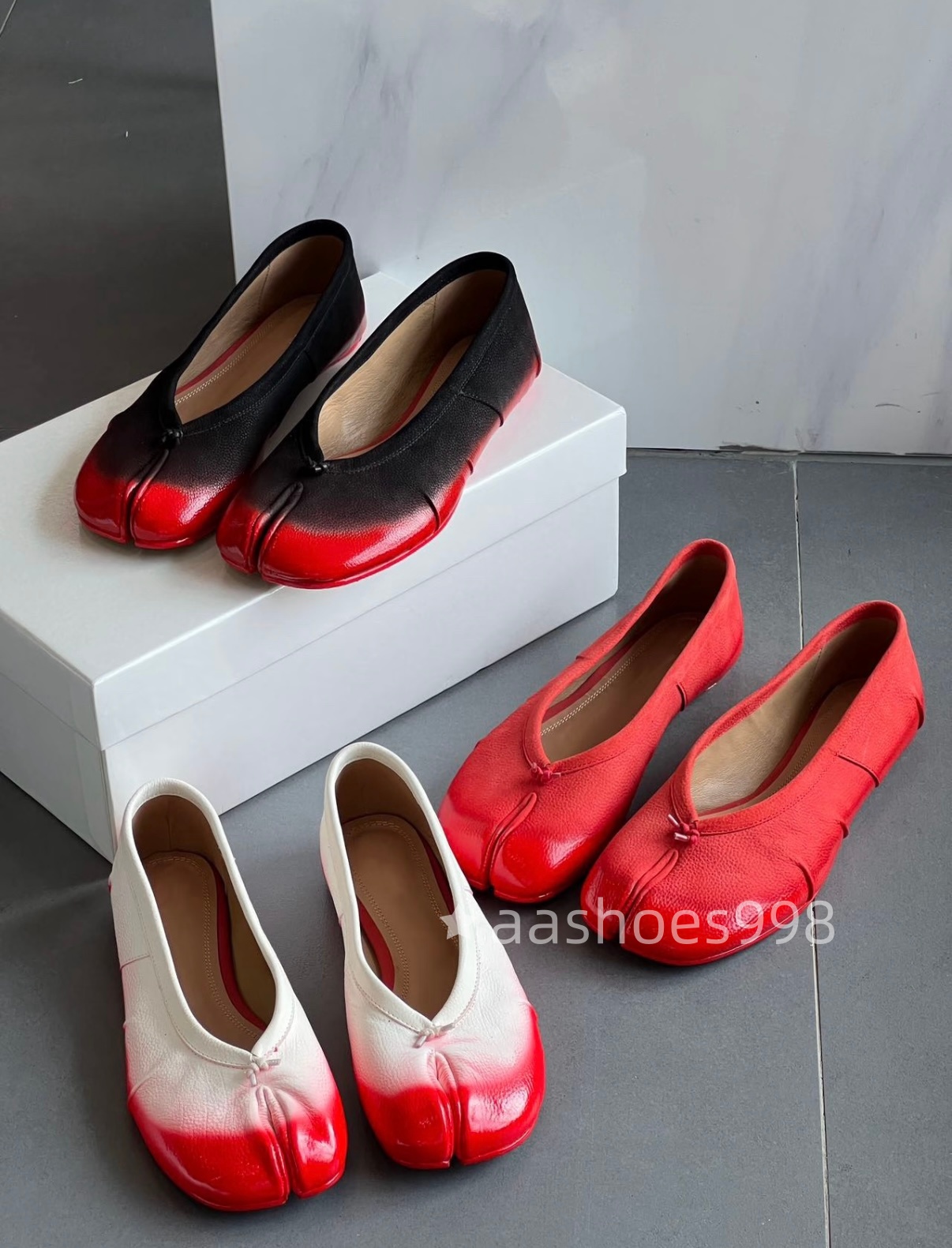 2026 Tabi genuine leather ballet flat minimalist slip on Mary Zhen Le Fu women's daily shoes sizes 35 42 998