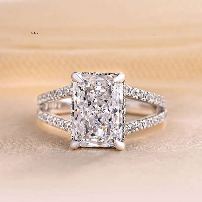 new product hot-selling women's micro-inlaid on Wish. It is Jewelry fashion square diamond engagement ring a dual-layer combined ring