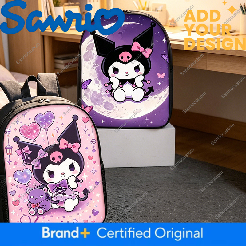 Kuromi Sanrio Backpack for Women Student Schoolbag Cartoon Cute Bookbag Anime Rucksack Waterproof Large Capacity Shoulder Bags