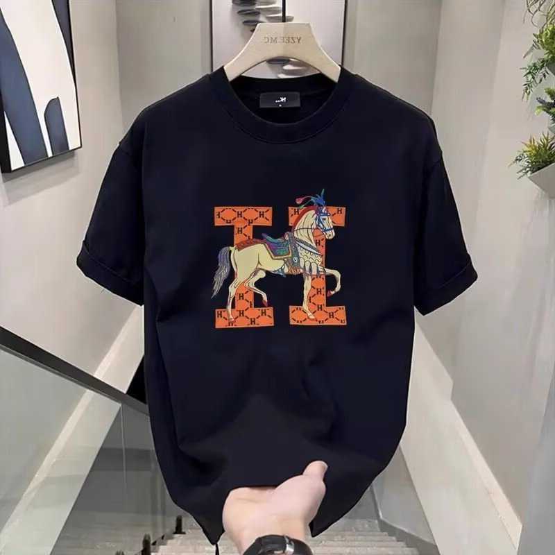 Men's Designer Short Sve T-Shirt Brand Summer Loose Fit Five-Sve 2026 New Style Internet Celebrity Trendy Ins Simple Printed Top D260805