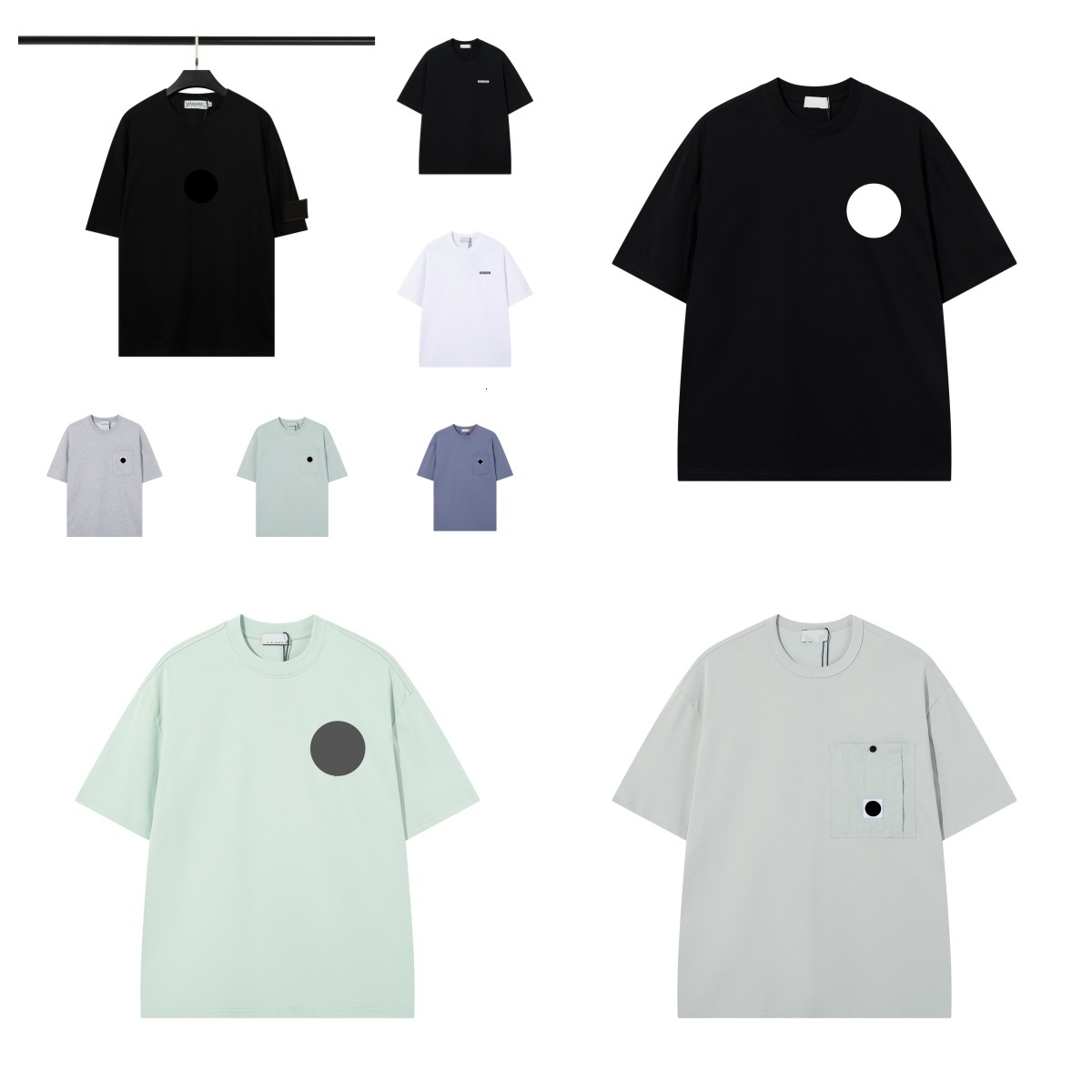 Men Crew Neck Short Sleeve T-Shirt Loose Fit Cotton Casual Basic Tee With Pocket Solid Color Summer Daily Wear Lightweight Streetwear All-match Tops