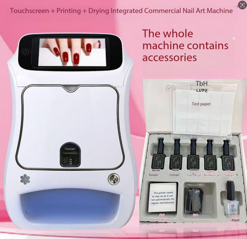 Portable 3D Art Designs Nail Printer DIY Print Art Finger Nails 1200dpi ABS Material Home Use Nail Painting Automatic Machine