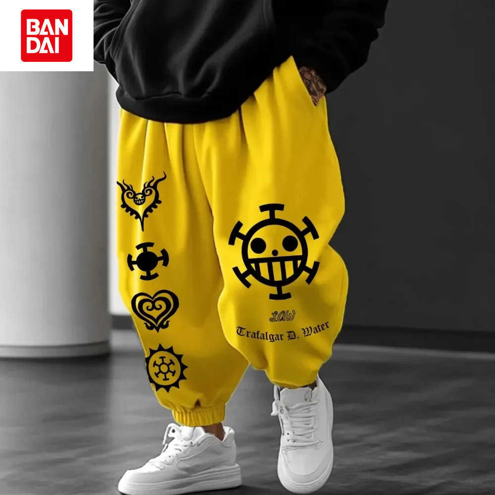 Bandai ONE PIECE Men's Trousers Sweatpants Trafalgar D. Water Law Anime Spring And Autumn New Punk Fashion Harajuku Jogger Pants Winter L260805