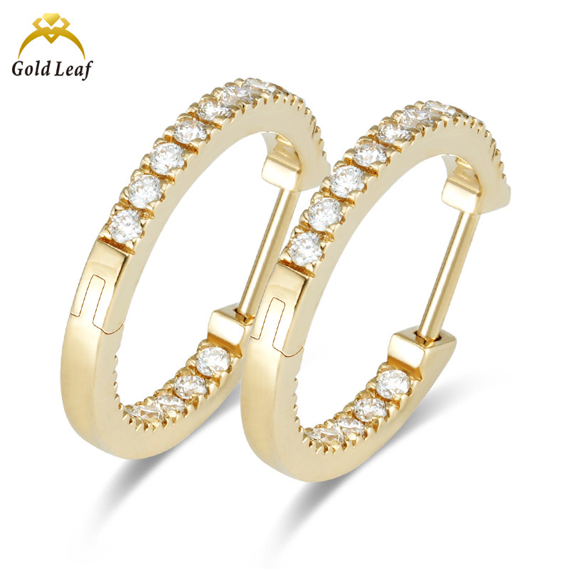 Goldleaf Jewelry IGI Certificate 10k 14k Yellow Gold Round Cut 1ct 2ct d Vvs Lab Grown Diamond Stud Earrings Luxury Gift Party