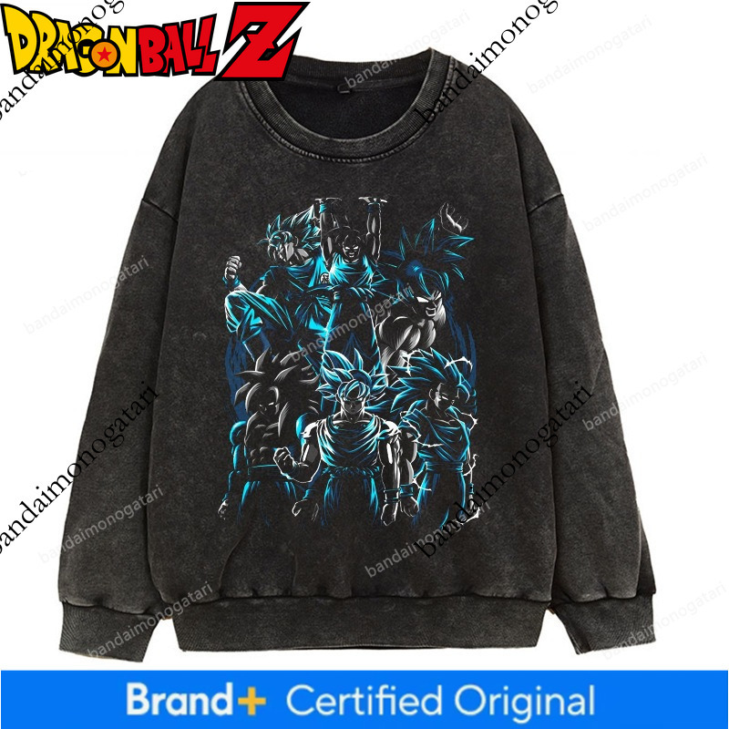 Washed vintage Dragon Ball Goku series Japanese anime, autumn 360G heavyweight round-neck sweatshirt, distressed and loose fit 7744