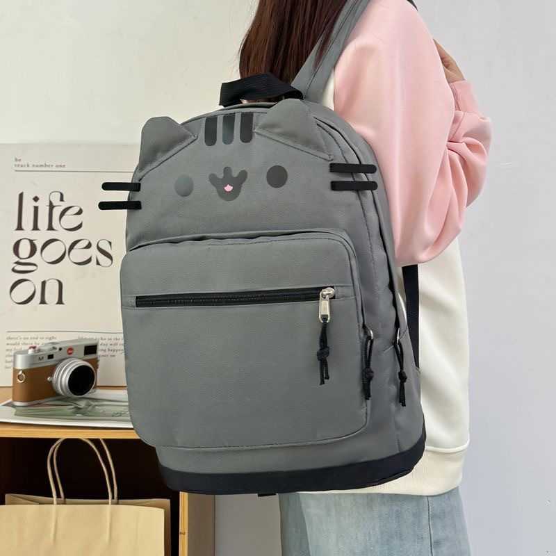 Korean-style cartoon cat backpack for women unique design cute casual student schoolbag large capacity versatile backpack L26720