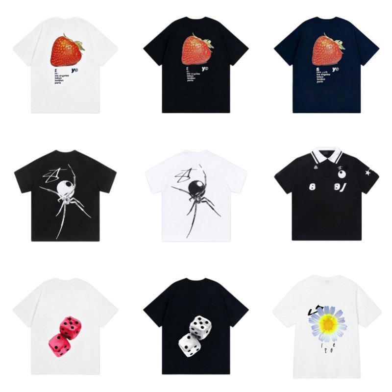 Shirt Classic Letter Print Designer T Shirt Letter Print Graphic Black Ball Tee Vintage Hip Hop Loose Short Sleeve Tops Men shirts Tshirts dh1459