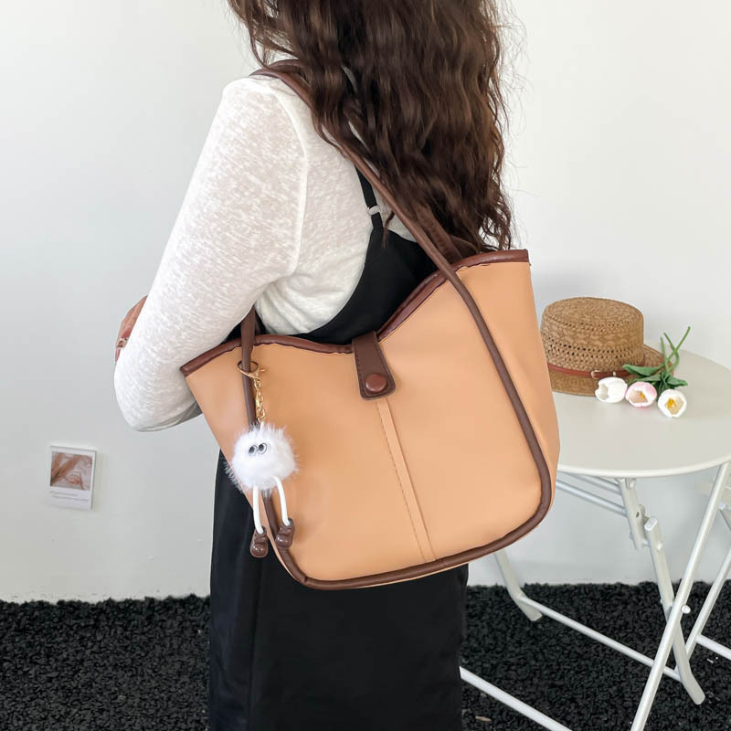 Korean-style retro women's 2026 new model shoulder high aesthetic value, simple casual commuter bag, bucket bag