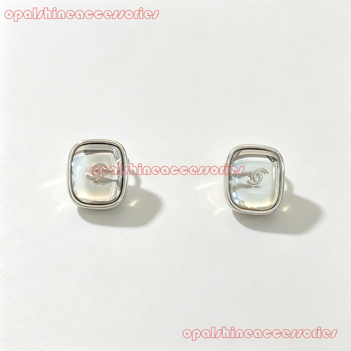 Designer Jewelry Channel 26 new square rock candy earrings light fashionable classic versatile for everyday wear women's style CC Earring
