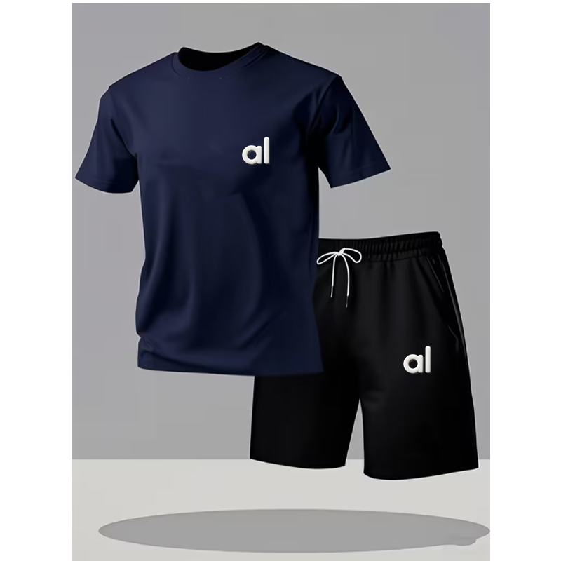 Designer Men Short Sleeve 2 Piece Setmen's Embroidered Two-Piece Set Summer Quality Versatile Trendy Shirt Shorts Casual Running Fitness Sports