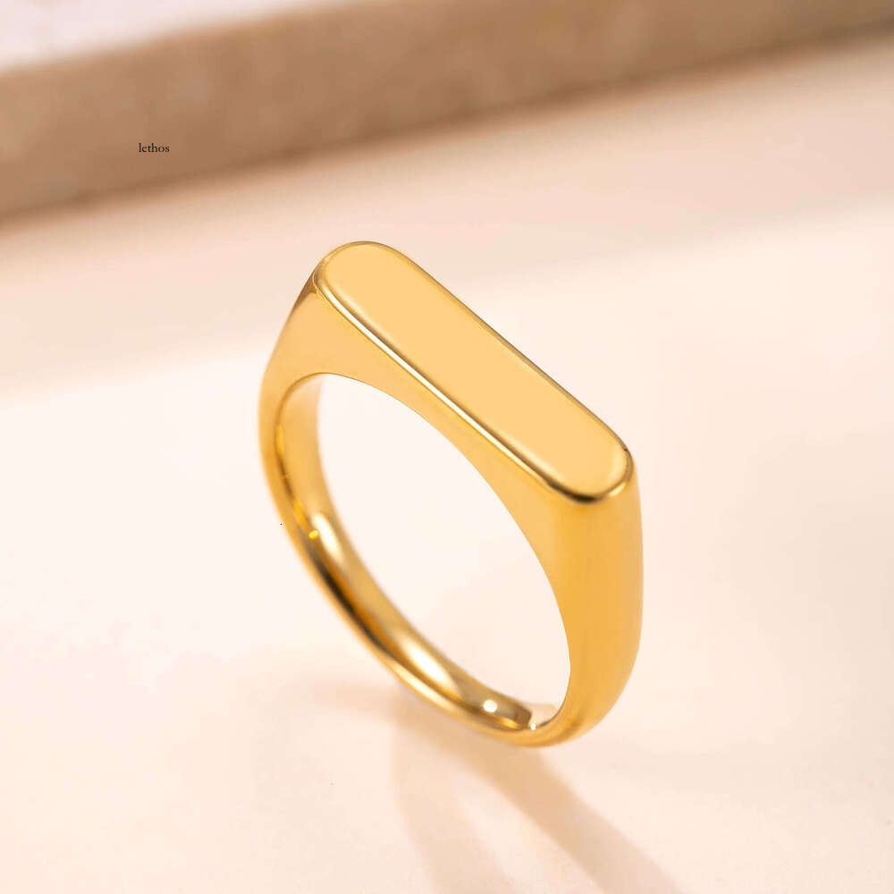 New Sterling Silver 14K 18K Gold cast oval diamond-studded stackable ring fashionable and versatile titanium steel jewelry wholesale factory