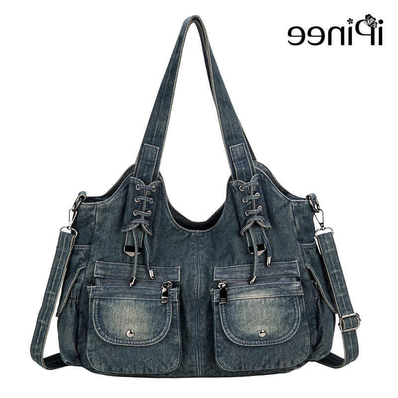 Y2K Denim Bag iPinee Women's Vintage Blue Jean Purse and Handbags Crossbody Shoulder Wallet Large Capacity H260805