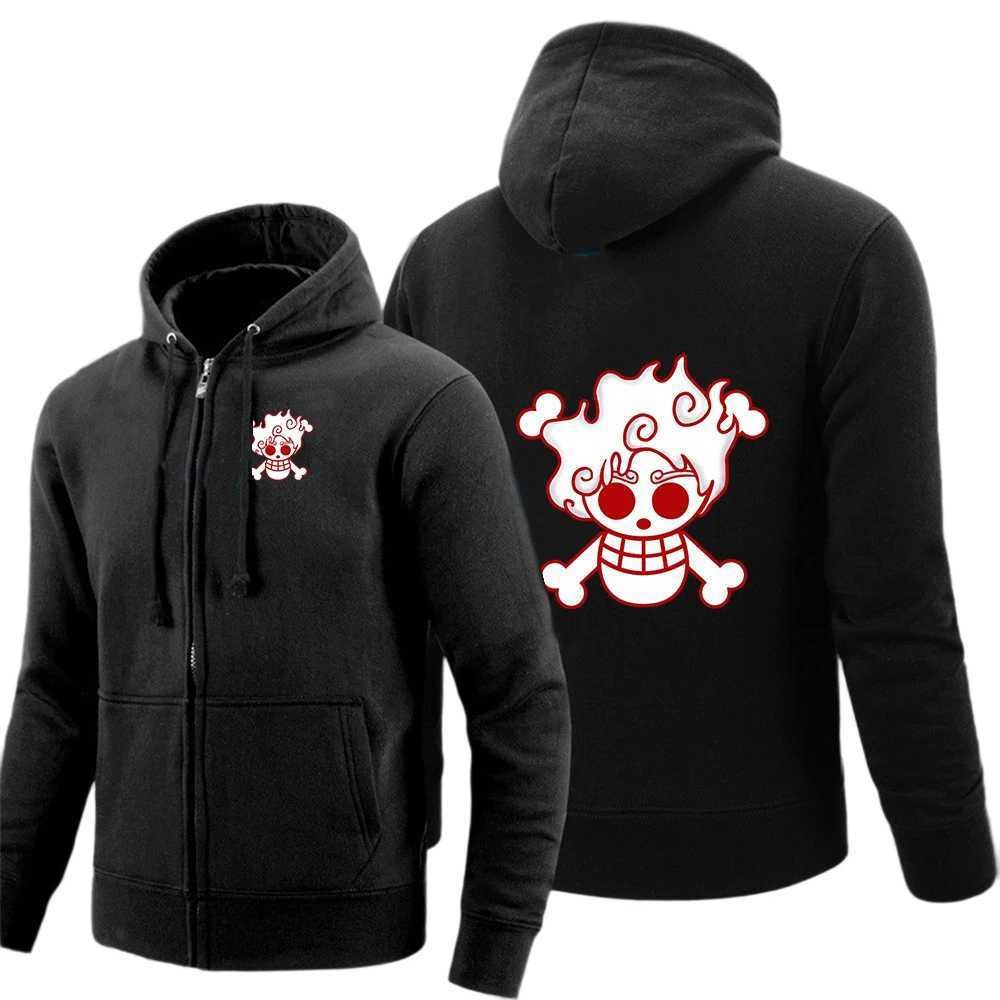 2026 ONE PIECE Luffy Print Spring And Autumn Men's New Solid Color Zipper Pullover Long Slve Harajuku Sweatshirts Tops S260805J7IE
