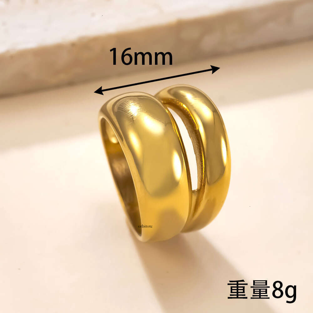 exclusive supply of titanium jewelry stylish stackable oil-pressed double-layer smooth 925 Sterling Silver 14K Gold rings direct sales from the manu
