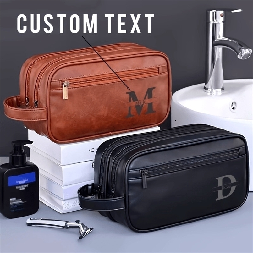 2025 Portable Double-layer Toiletry Bag for Men and Women Sports Business Travel PU Leather Casual Handbag Waterproof Makeup 260728