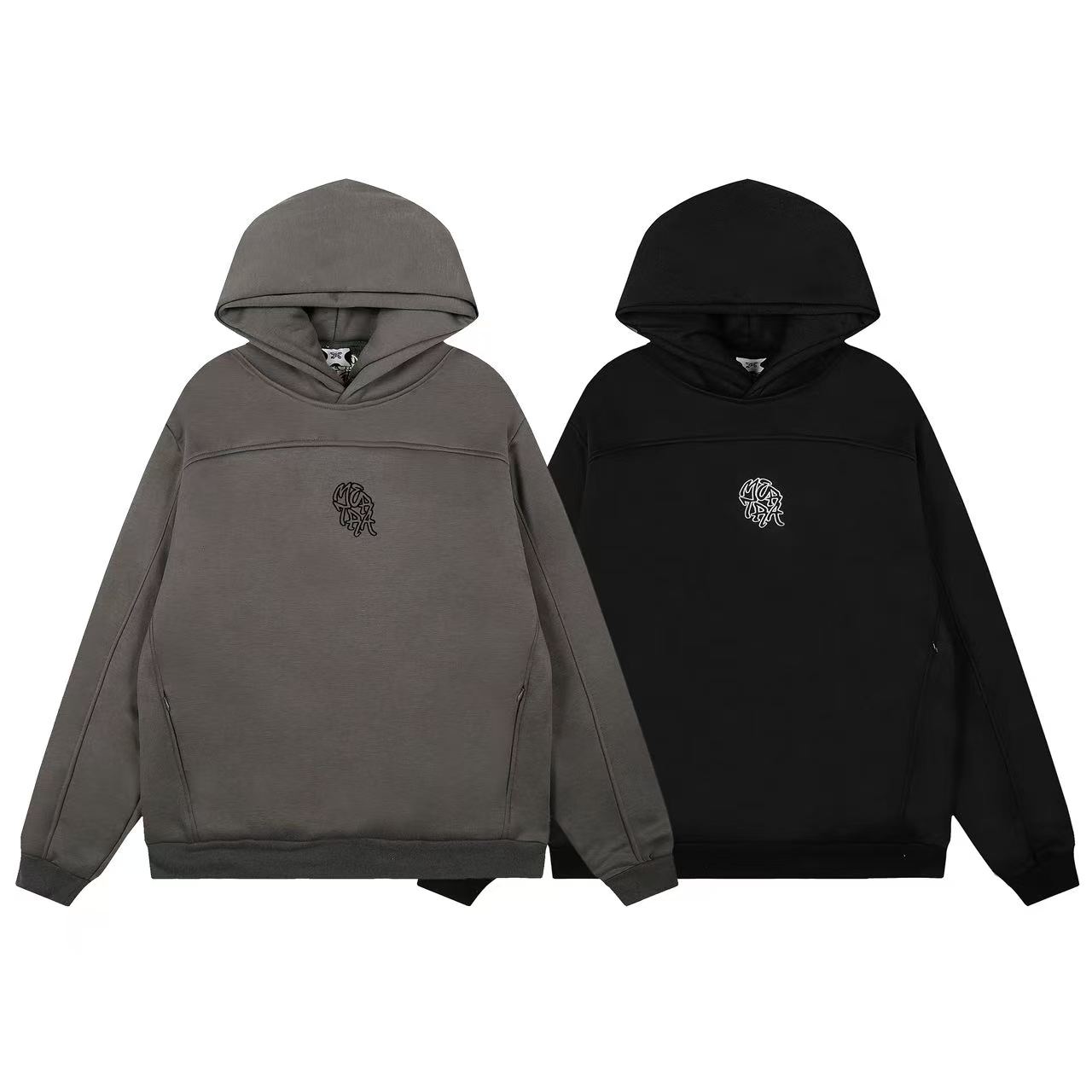 High-end designer best-selling trendy brand pure cotton double-hooded embroidered streetwear couple sweatshirt men's casual daily sweatshirt wo