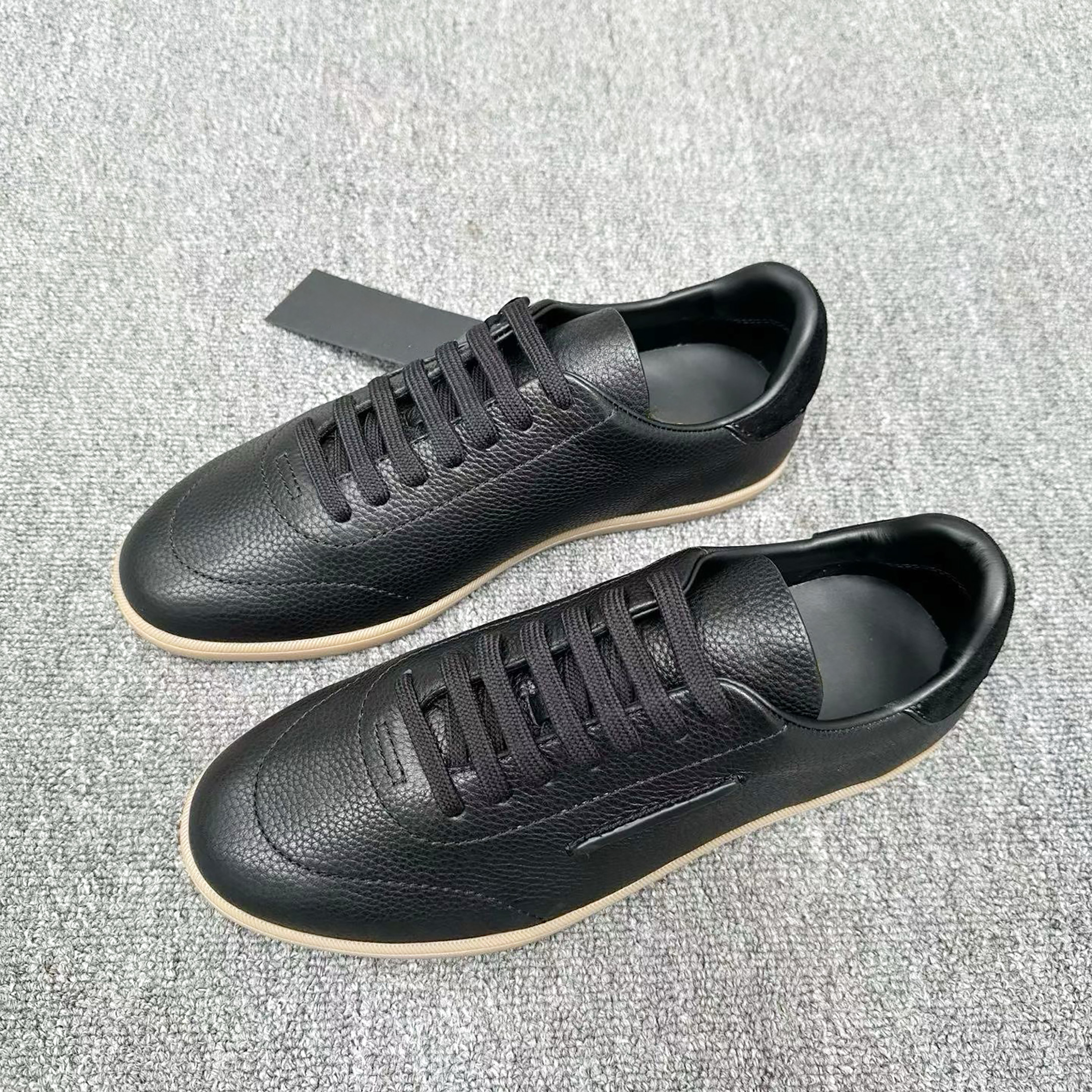 Cuir véritable de style vieil argent, peau de vache à motifs litchi, chaussures de planche basses pour hommes d'affaires décontractés, luxe léger