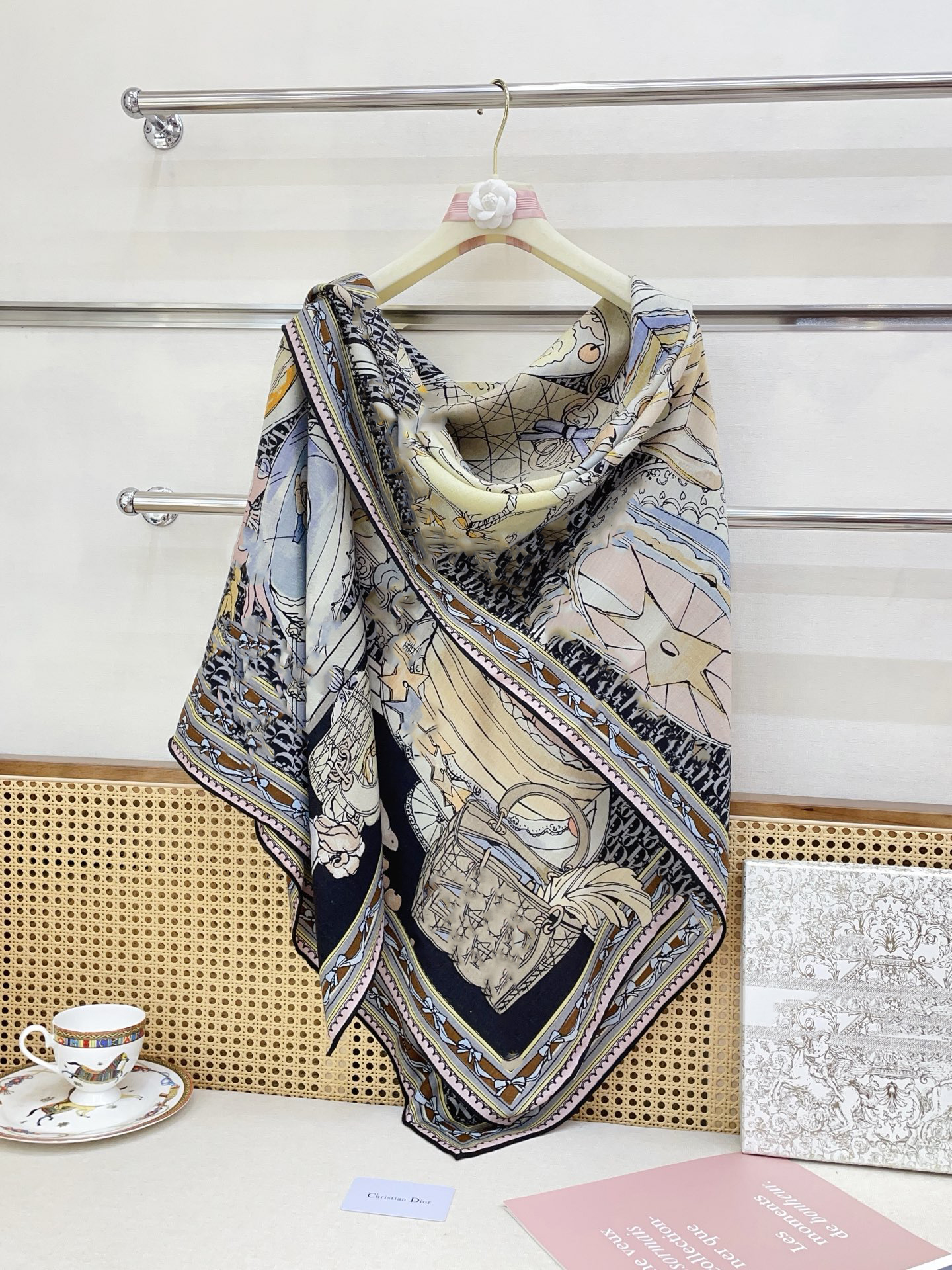 140*140cm brand designer silk cashmere scarf, autumn and winter new style, double-sided same-color cashmere square scarf, ladies' large shawl s