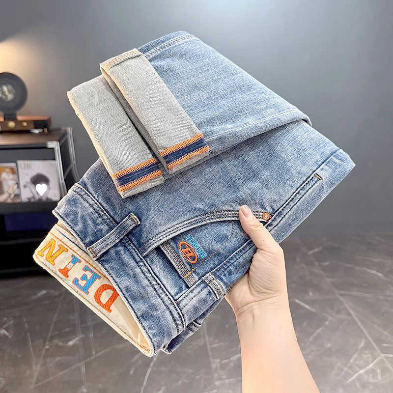 American-style men's jeans 2025 new summer thin men's pants trendy straight slim-fit casual high-end pants for men S2608045HY4