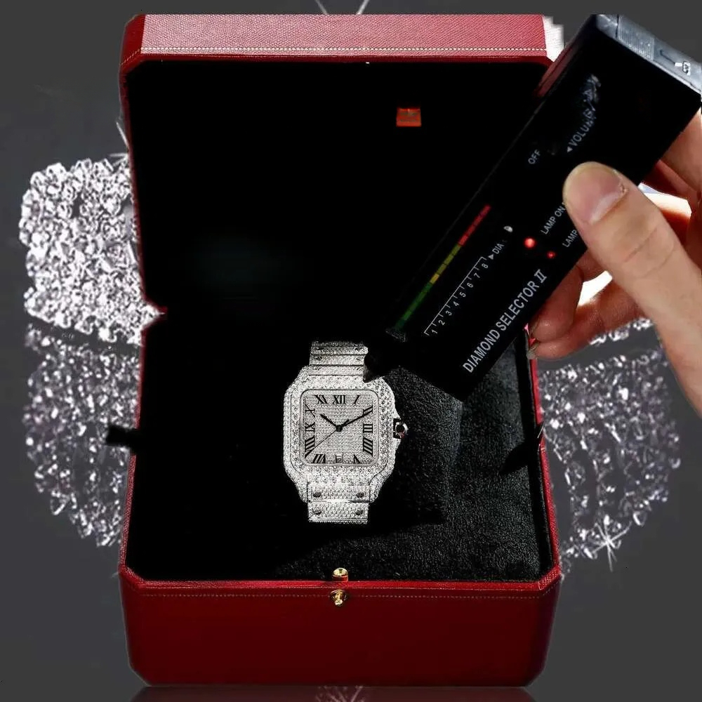 High - Quality Designer Iced Out Hip Hop Buss Down Watch,Stylish Unisex VVS Moissanite Diamond Watch wristbands for sapphire stone watches