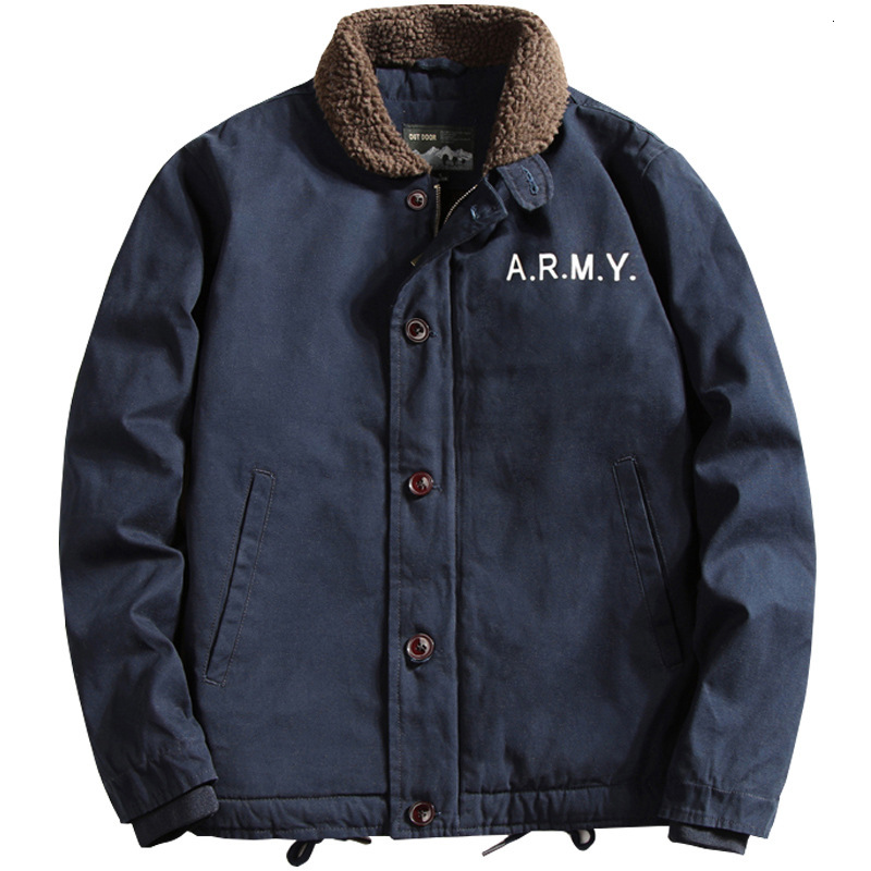 2026 Winter Men's Shearling Padded Turn-Down Collar Workwear Coat Fleece Lined Thickened Style Cotton Jacket