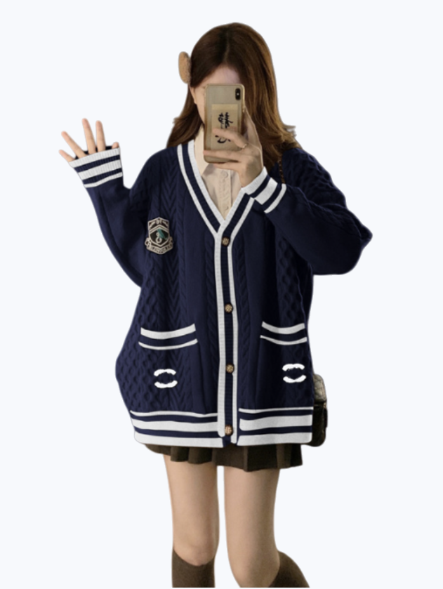 Women's Sweaters Knitted Cardigan V-Neck Loose Sweater Jacket New Luxury Long-Sleeved Designer Sweater Tops women coat