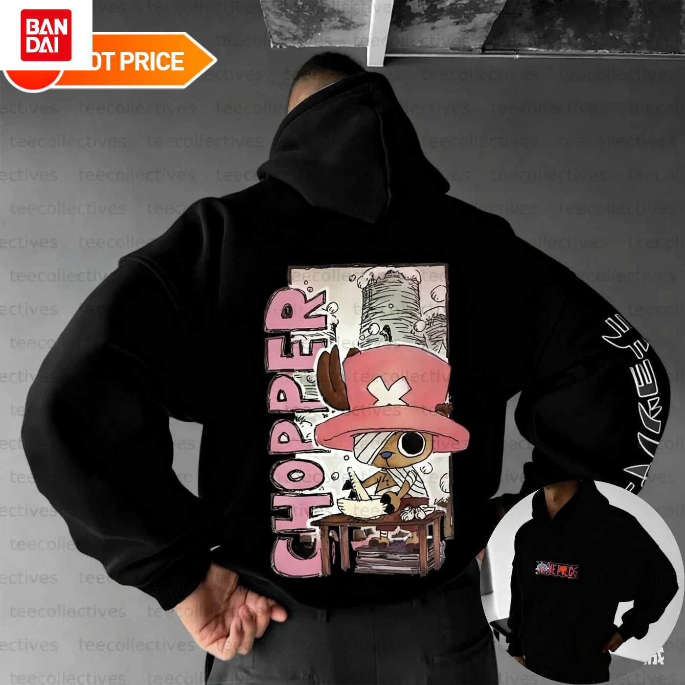 Bandai 2026 New One Piece Anime Chopper Printed Hoodie Sweatshirt Men's and Women's Hoodie Men's Tops Sports Hoodie Harajuku Y2K Hood