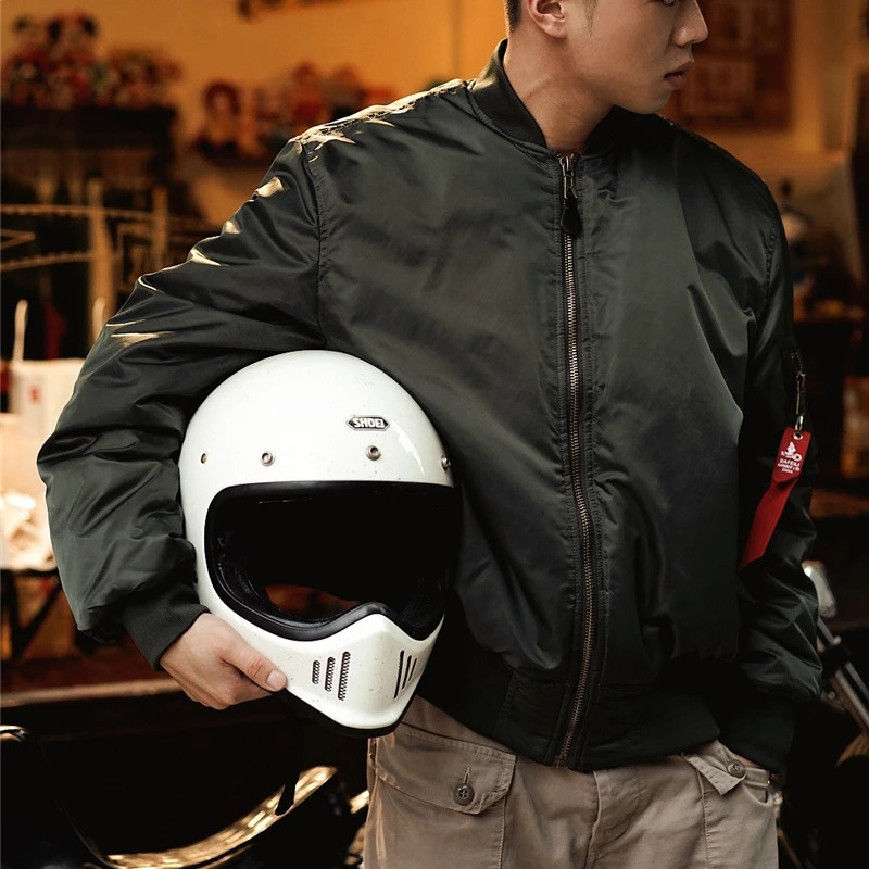 DAFEILI Military MA1 Nylon Padded Windproof Winter White Men Bomber Jacket Quilted Flight Jacket Unisex 260805