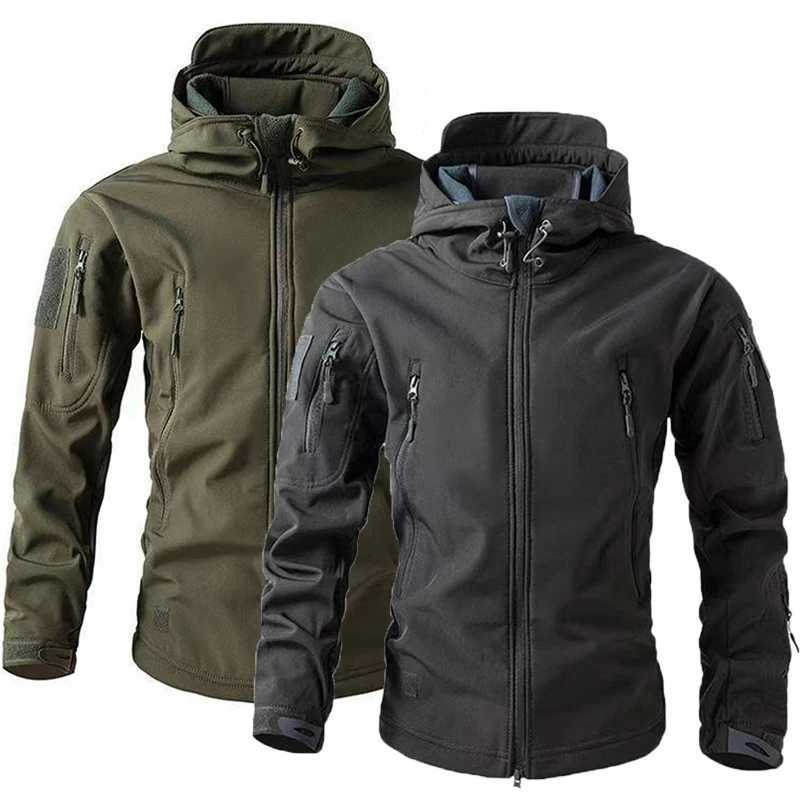 Men's Winter Autumn Warm Softshell Flce Hood Cargo Jackets Camping Hiking Climbing Hunting Fishing Outdoor Windproof M-5XL S260805J7IW