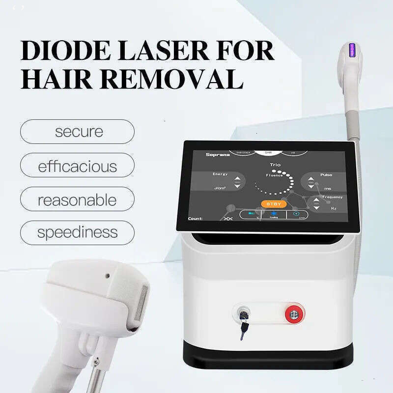 Portable Ice Cooling System 808Nm Diode Laser Hair Removal Device Painless Permanent Hair Removal Beauty Machine With 3Wavelength 755Nm+808Nm+1064Nm