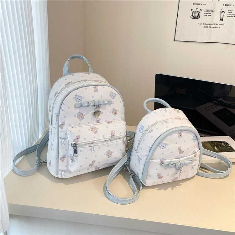 Korean-style cute bear backpack for women sweet and versatile large-capacity student schoolbag fashionable and casual backpack L26720