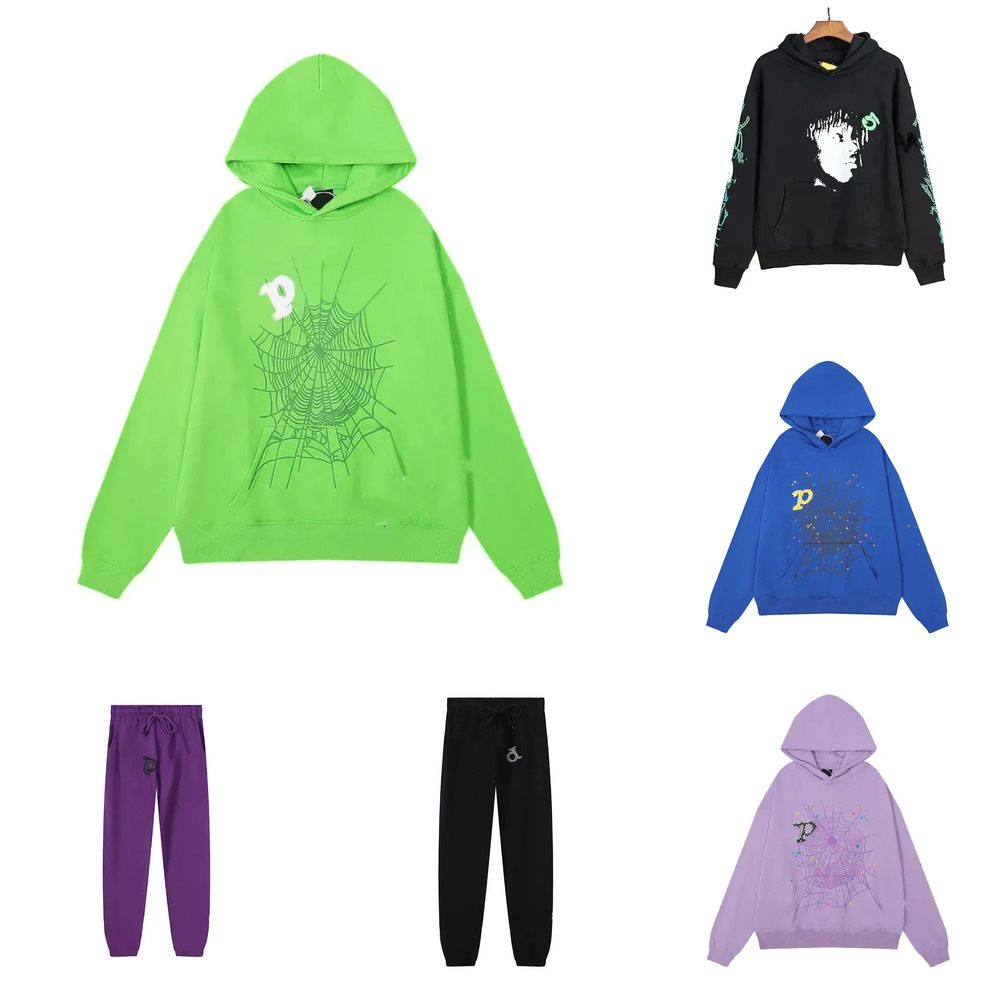 Young Thug Spider Hoodies Designer Fluffy Hoodie Men Women Sweatshirt 5A US Foam Print Web Graphic Pink Sweatshirts y2k Pullover Hoody Tracksuit Hip