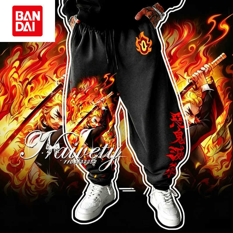 Bandai 2026 Summer Hot Sale Demon Slayer Rengoku Kyoujurou 3D Printed Joggers Adult Kids Sports Pants Street Parent-child Trousers L260805JOHR