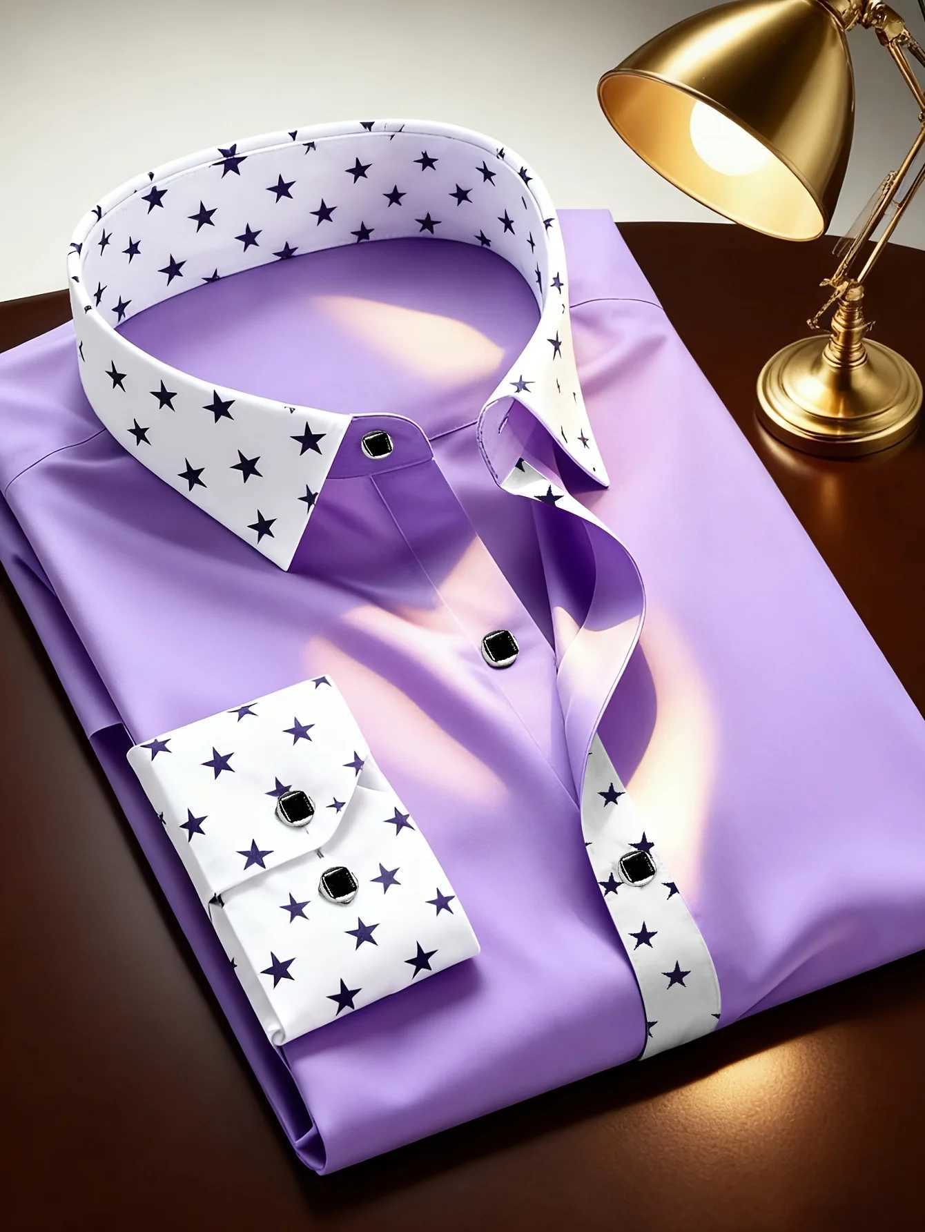 FGKKS Men Shirt Arrival Fashion Patchwork Tuxedo Party Long Sleeve Smart Four Season Casual Elastic Man Business Dress Shirts Z260805