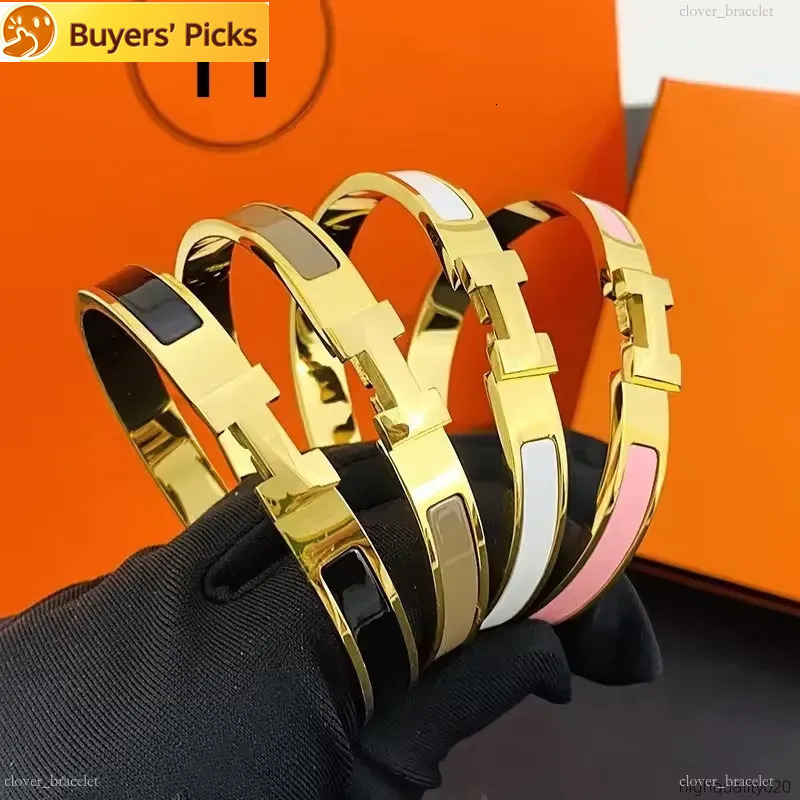 jewellry H bracelets designer 8mm thin Letter Titanium steel luxury buckle bracelet for woman letters bangle man fashion Jewelry 17 size 19 Quick ar