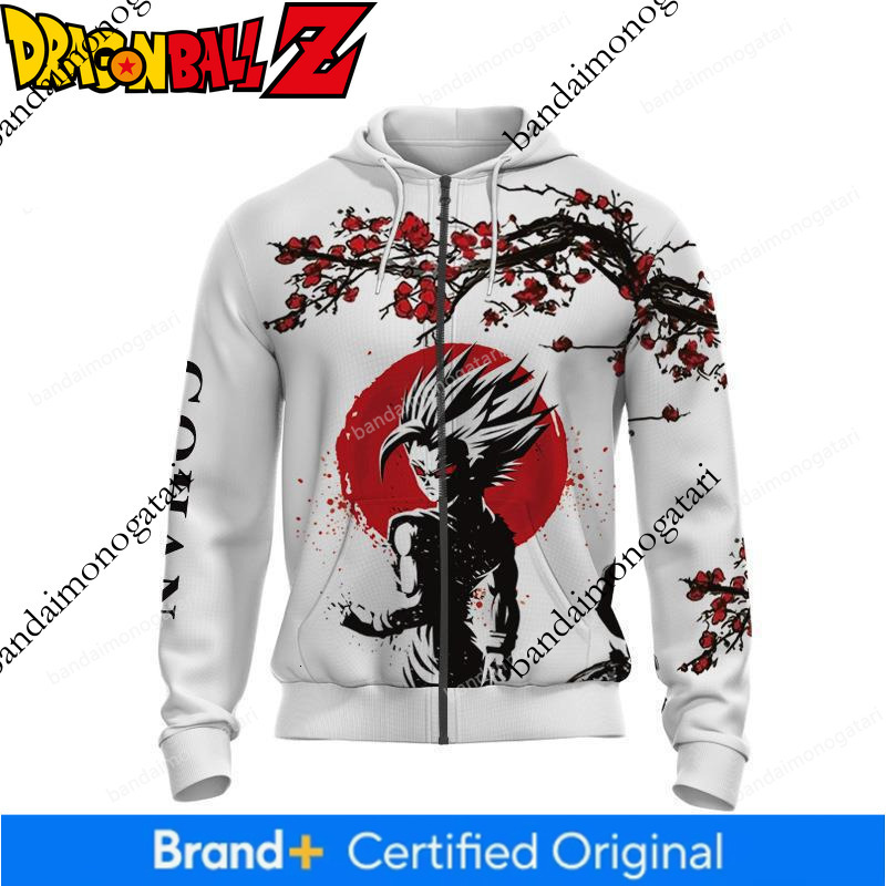 2023 Spring New Dragon Ball 3D Zipper Hoodie Harajuku Japanese Style Casual Loose Sweatshirt Jacket 607b