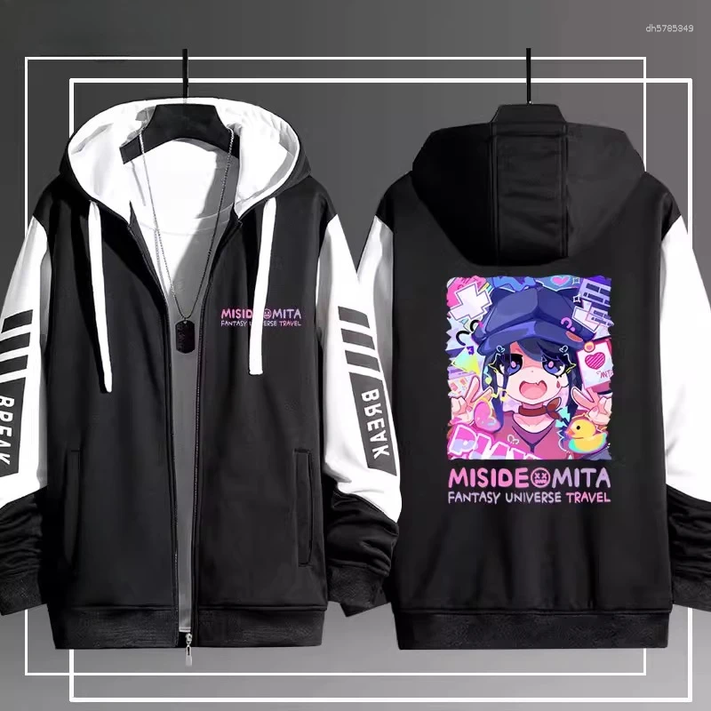 Men's Hoodies Horror Game Miside Mita 3D Print Zip Up Women/Men Hoodie Sweatshirt Streetwear Hip Hop Cosplay Zipper Hooded Jacket Outerwear