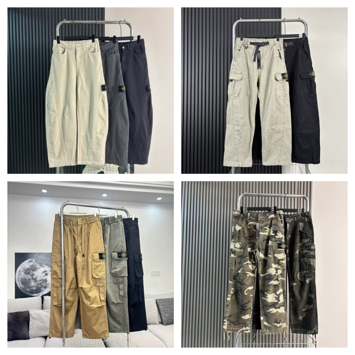 Men Stone pants Style cargo pants Tactical Trousers Loose Straight Washed Casual Streetwear Jogger Pants For Men