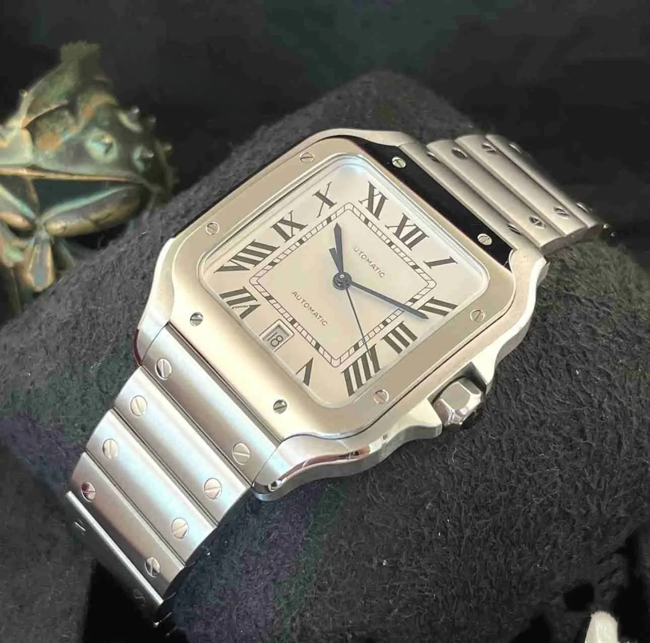 Custom Mens 904L Stainless Steel Automatic Mechanical Movement High Quality Blue Black White Rome Gold Bezel Watch 375MM