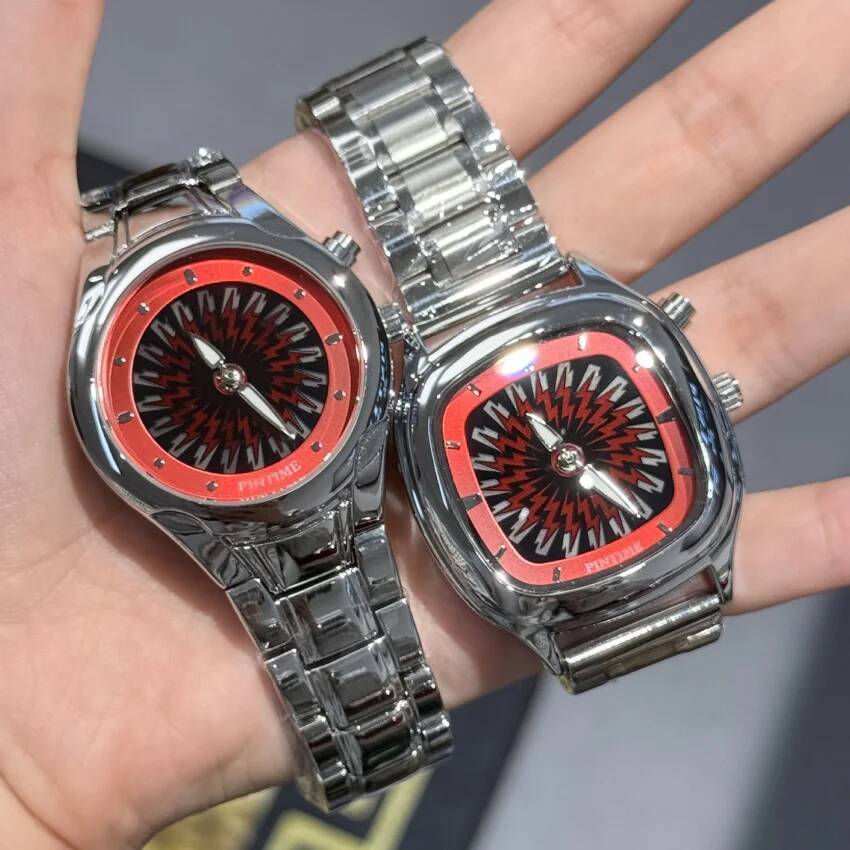 Hip Hop Futuristic Men's Y2K Retro Luxury Quartz Watch Dual Display Unique Liquid Metal Design Green Dial 2026 26Y0805