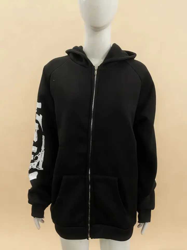 Strt trend fashion hooded zipper sweatshirt autumn and winter men's and women's cardigans punk printed clothing S260805T3TU