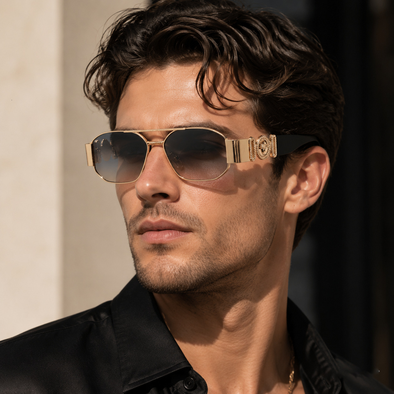 Luxury Brand Designer Sunglasses DAPARO Cross-Border Metal Double-Bridge Sunglasses, European American Trendy Men's Vintage Sunglasses With Hea